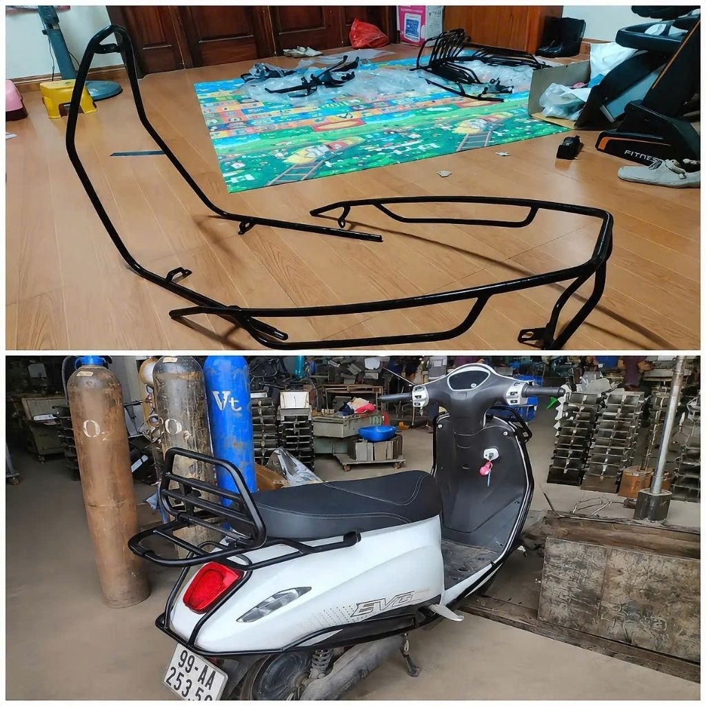 khung quây bảo vệ xe điện Vinfast EVO grand / sơn tĩnh điện đen ( hàng loại 1 )