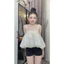 | LYN WEAR | (HOẢ TỐC ) Áo 2 dây babydoll phối ren thắt nơ dáng xoè đi biển du lịch mùa hè