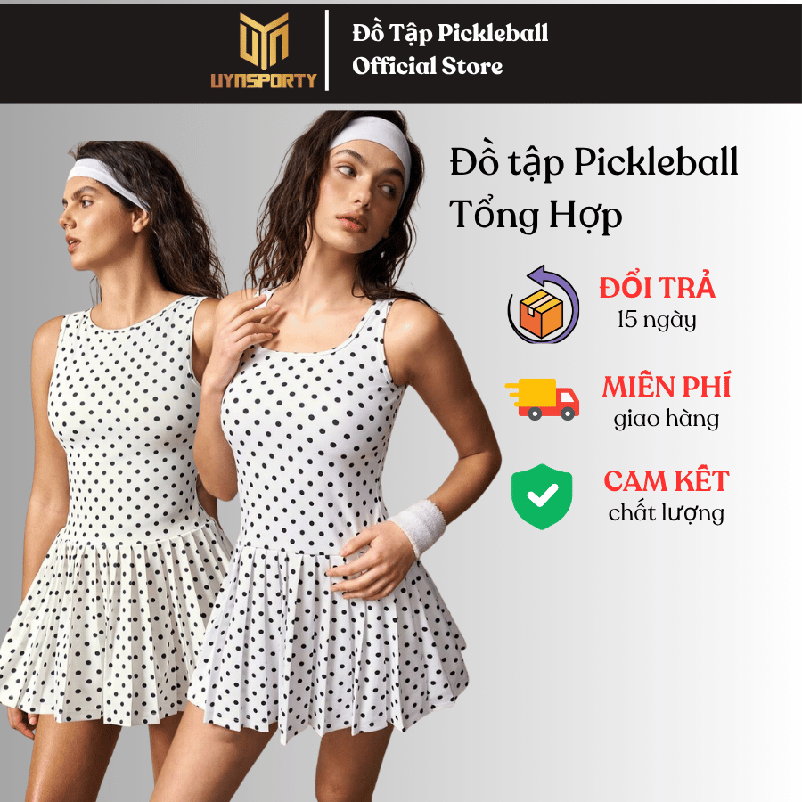 [Tặng Mút] Váy Pickleball Nữ UYNSPORTY Xếp Ly Thể Thao, Váy Tập, Váy Tennis, Bộ Đồ Pickleball Nữ [2]