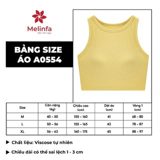 Áo ba lỗ nữ MELINFA cao cấp có đệm chất vải Viscose tự nhiên mềm mại thoáng mát MELINFA VAA0554