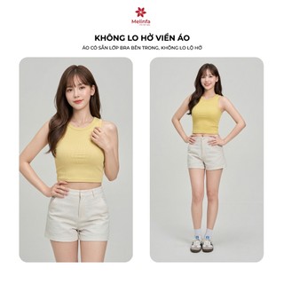 Áo ba lỗ nữ MELINFA cao cấp có đệm chất vải Viscose tự nhiên mềm mại thoáng mát MELINFA VAA0554