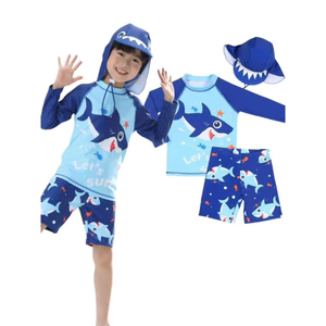 đồ bơi cho bé trai kèm mũ lưỡi trai chống nắng sz 6-30kg, đồ bơi bé trai chất bơi dầy dặn