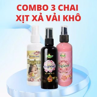 Combo 3 Chai Xịt Xả Vải Khô Hygiene 100ml Làm Thơm Quần Áo Lưu Hương Lâu 2-3 Ngày Hương Nước Hoa