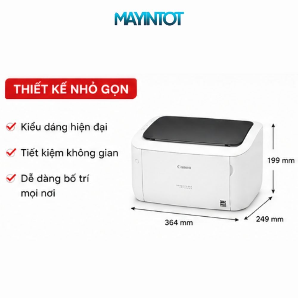 Máy In Laser Đen Trắng Canon LBP6030W - In Qua Wifi, Tiết Kiệm Năng Lượng, Thiết Kế Nhỏ Gọn | Máy In Tốt