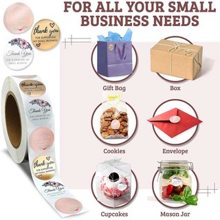Cuộn 500 tem Sticker Thank you in màu tự dính 2.5cm - Tem cảm ơn