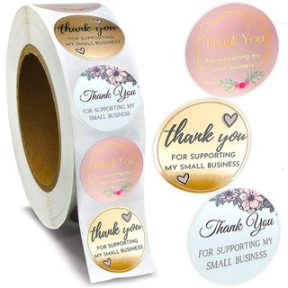 Cuộn 500 tem Sticker Thank you in màu tự dính 2.5cm - Tem cảm ơn
