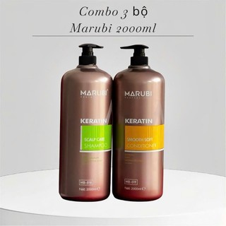 COMBO 3 BỘ MARUBI 2000ML HƯƠNG NƯỚC HOA THƠM SANG CHO SPA GỘI ĐẦU DƯỠNG SINH