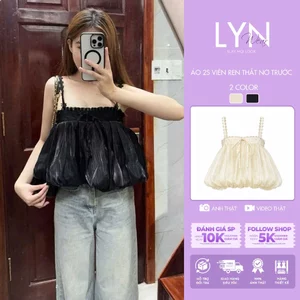 | LYN WEAR | (HOẢ TỐC ) Áo 2 dây babydoll phối ren thắt nơ dáng xoè đi biển du lịch mùa hè