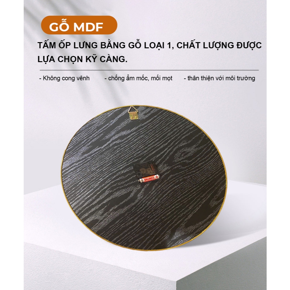 Đồng Hồ Tráng Gương 5D Cao Cấp Phật Giáo, Đồng Hồ Treo Tường Kim Trôi Hiện Đại - Trang Trí Nhà Cửa