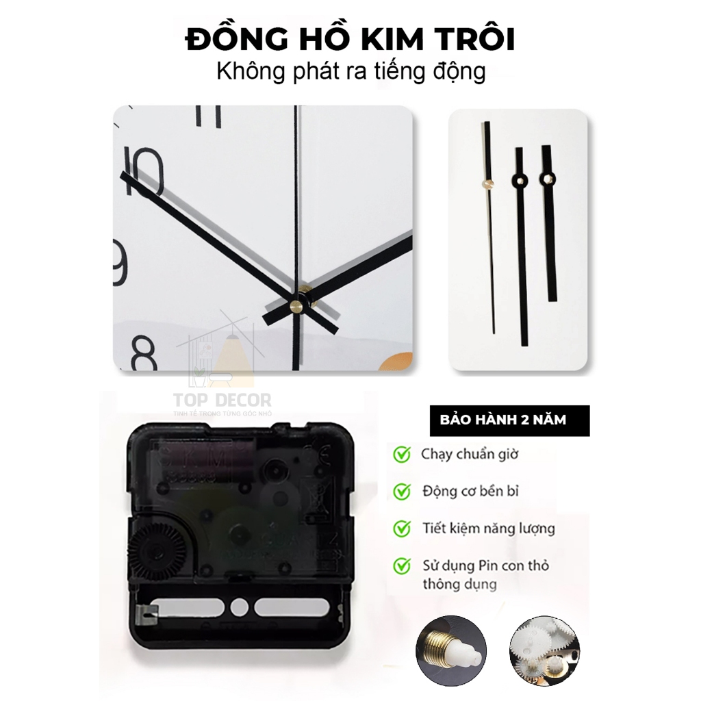 Đồng Hồ Tráng Gương 5D Cao Cấp Phật Giáo, Đồng Hồ Treo Tường Kim Trôi Hiện Đại - Trang Trí Nhà Cửa