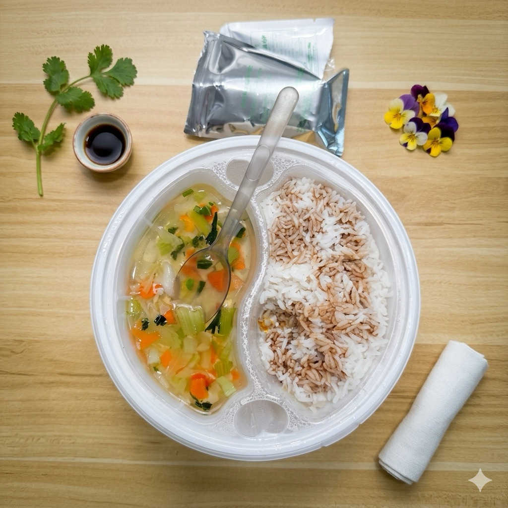 Cơm tự sôi 2 ngăn(cơm + canh) 217g, chay mặn đều dùng được