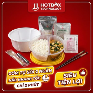 Cơm tự sôi 2 ngăn(cơm + canh) 217g, chay mặn đều dùng được