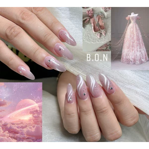 NAIL BOX MẮT MÈO HỒNG DẢI LỤA CÔNG CHÚA