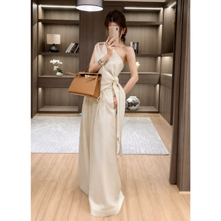Set áo lệch vai phối quần ống rộng thanh lịch sang trọng phong cách tiểu thư cao cấp MIA S203