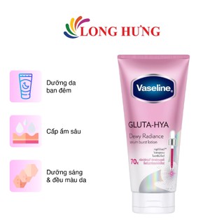 Sữa dưỡng thể ban đêm Vaseline Gluta-Hya Serum Burst Lotion Dewy Radiance giúp da trắng sáng và đều màu (70ml/330ml)
