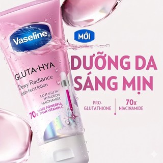 Sữa dưỡng thể ban đêm Vaseline Gluta-Hya Serum Burst Lotion Dewy Radiance giúp da trắng sáng và đều màu (70ml/330ml)