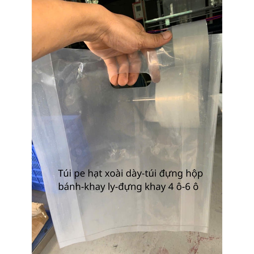 Túi PE Hạt Xoài-size 35cm x 45cm-Đựng Khay Ly-Khay 4 ô- 6 ô-Hàng Nguyên Sinh Không Mùi