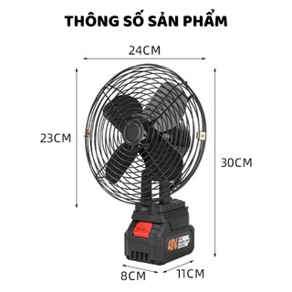 Quạt Tích Điện Mini, Để Bàn Làm Mát Cực Nhanh, Pin Dung Lượng Lớn Sử Dụng Liên Tục Nhiều Giờ 22w
