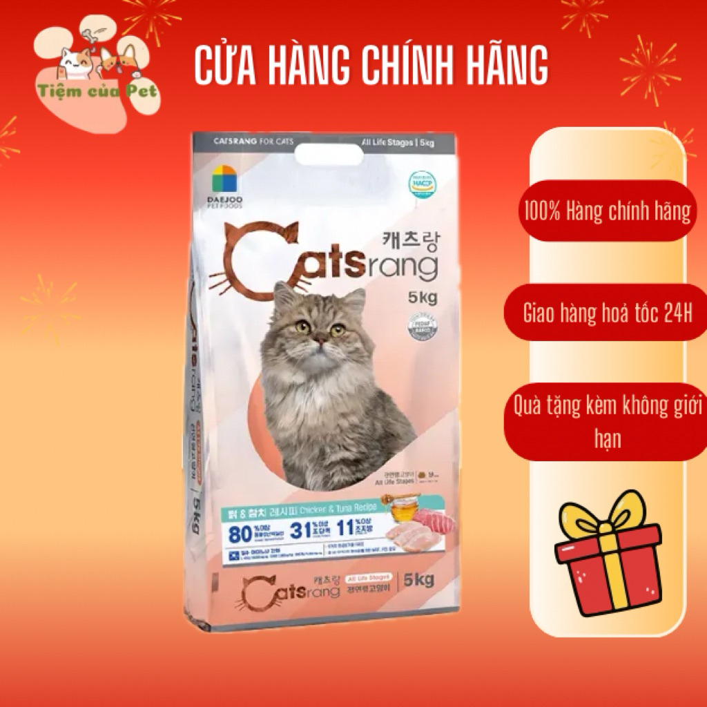 [ HOẢ TỐC ] Thức Ăn Hạt Cho Mèo Catsrang Bao 5kg 3kg và 2kg [HÀNG CÔNG TY] Date mới