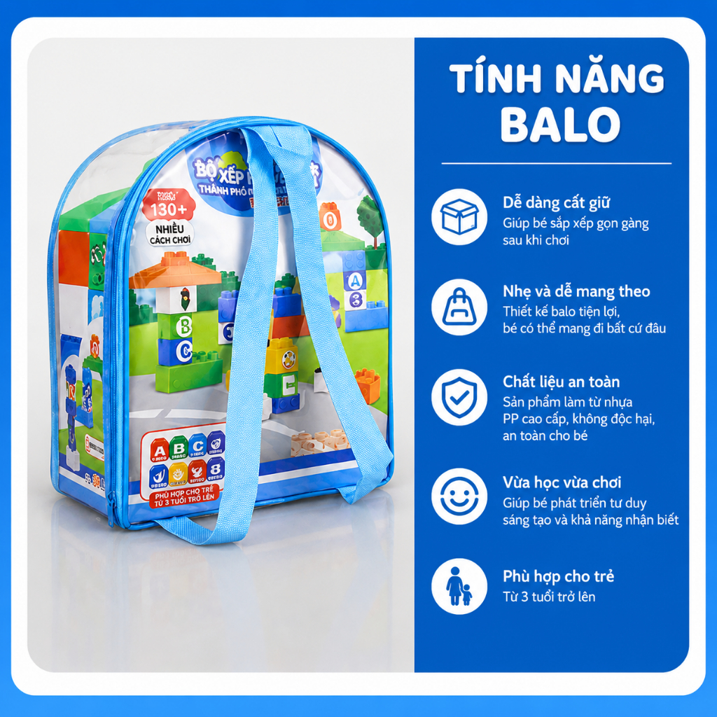 Bộ đồ chơi lắp ráp Thành phố an toàn và Kỹ sư xây dựng cho bé- Xếp hình sáng tạo và tư duy cho bé