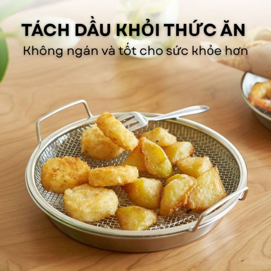 Khay Lọc Dầu Inox ALOHOME – Khay Vỉ Ráo Dầu Inox Đa Năng Hứng Dầu Dùng Cho Đồ Chiên Rán