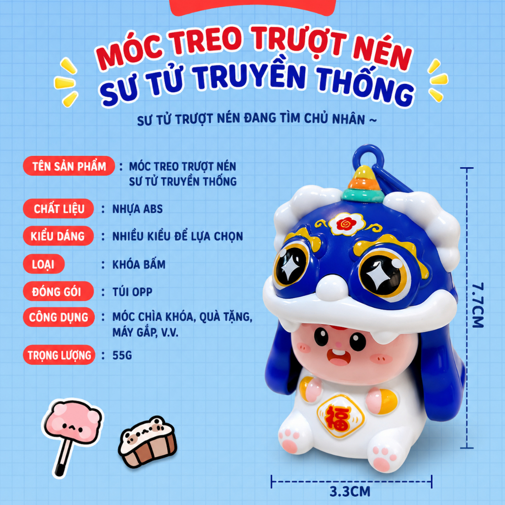Đồ Chơi Sư Tử Nhảy Múa Cho Bé, Mô Hình Lân Sư Rồng Mini Dễ Thương