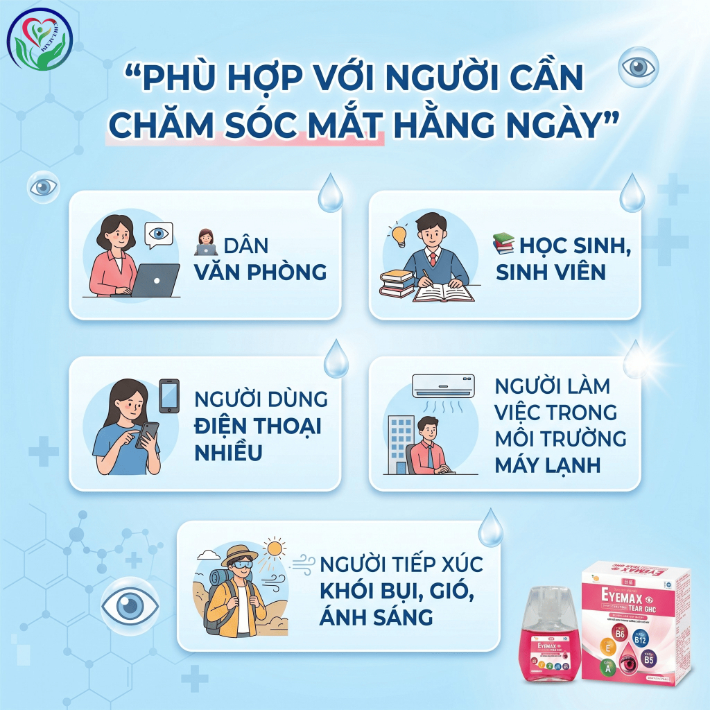 Nước nhỏ mắt Eyemax Tear GHC 13ml bổ sung vitamin, hỗ trợ chăm sóc mắt khô mỏi