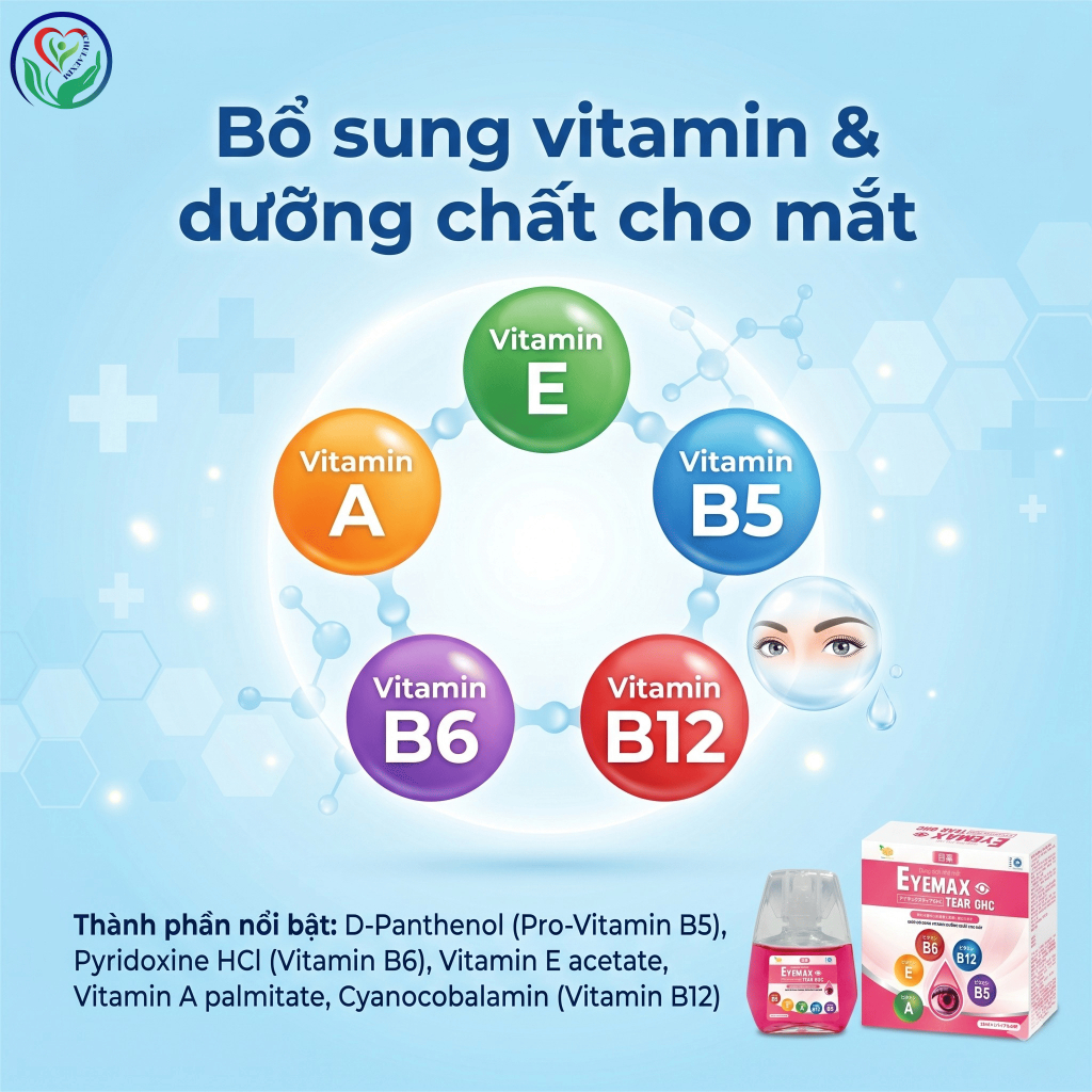 Nước nhỏ mắt Eyemax Tear GHC 13ml bổ sung vitamin, hỗ trợ chăm sóc mắt khô mỏi