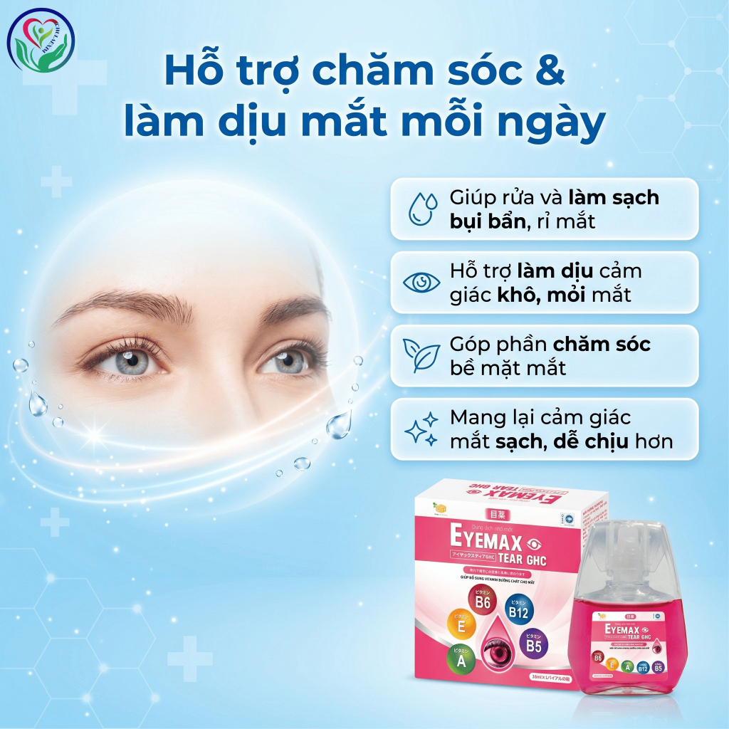 Nước nhỏ mắt Eyemax Tear GHC 13ml bổ sung vitamin, hỗ trợ chăm sóc mắt khô mỏi