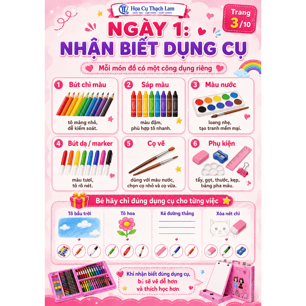 [Qùa tặng không bán] Khóa học nhà họa cụ thạch lam giúp bé hiểu hơn về mỹ thuật