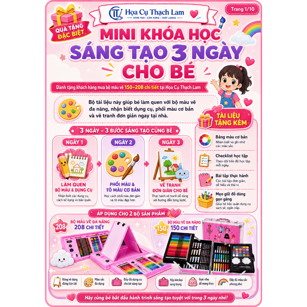 [Qùa tặng không bán] Khóa học nhà họa cụ thạch lam giúp bé hiểu hơn về mỹ thuật