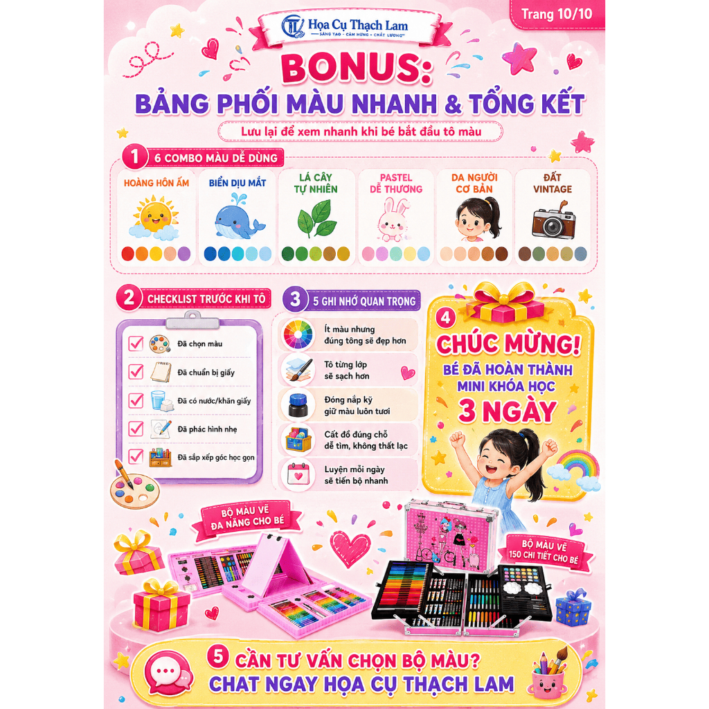[Qùa tặng không bán] Khóa học nhà họa cụ thạch lam giúp bé hiểu hơn về mỹ thuật