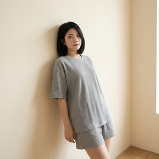 Bộ Đồ Nữ Thun Tổ Ong Form Rộng Tay Ngắn Quần Short Mặc Nhà Thoáng Mát Co Giãn Mềm Mại Cao Cấp [NP BN 002]
