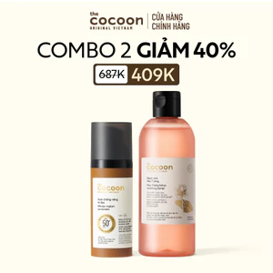 Combo 1 Kem chống nắng bí đao Cocoon 50ml + nước sen Hậu Giang 310ml