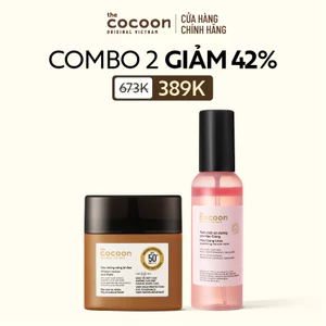 Combo Sữa chống nắng bí đao 50ml + Tinh chất xịt dưỡng sen Hậu Giang Cocoon 100ml