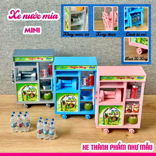Mô hình thu nhỏ - xe nước mía decor trang trí nhà búp bê