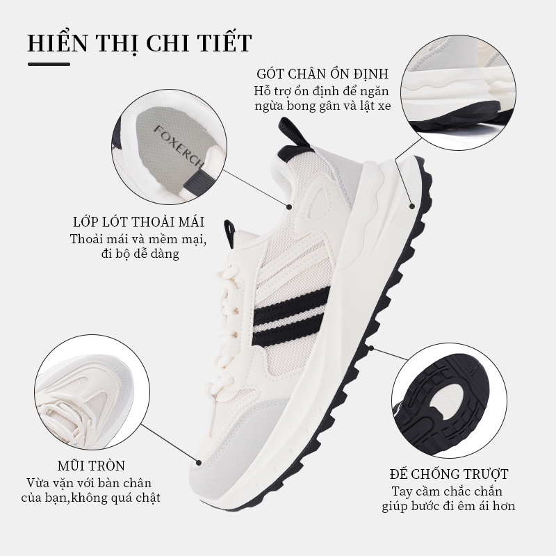FOXERCIC Giày Thể Thao Nữ Giày Nữ Giày Thể Thao Đế Dày Giày Nữ Đế Mềm Tăng 5cm Bao đựng quà kèm theo