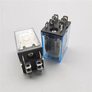 Relay trung gian kiếng LY2N-J (HH62P) 8 chân lớn có đèn điện áp 12DCV 24DCV 220VAC