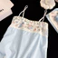 Bộ Đồ Ngủ Nữ Hai Dây Satin Phối Họa Tiết Trung Hoa, Quần Dài Ống Suông Mềm Mại Mặc Nhà Sang Trọng