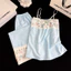 Bộ Đồ Ngủ Nữ Hai Dây Satin Phối Họa Tiết Trung Hoa, Quần Dài Ống Suông Mềm Mại Mặc Nhà Sang Trọng