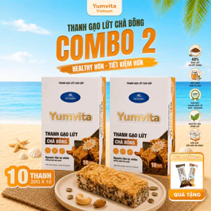 Thanh Gạo Lứt Vị Chà Bông Yumvita - 2 Hộp 10 Thanh 200g Ăn Vặt Dinh Dưỡng Healthy