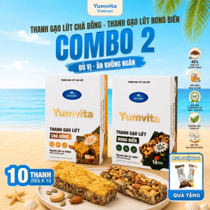 Thanh Gạo Lứt Vị Chà Bông Và Rong Biển Yumvita - Hộp 10 Thanh 200gr