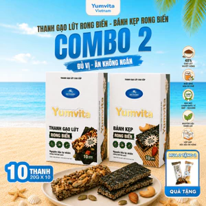 Thanh Gạo Lứt vị Rong Biển Và Bánh Kẹp Rong Biển Yumvita - Hộp 10 Thanh 200gr