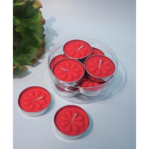 Nến Tealight Hoa Sen Đỏ Cao Cấp Hộp 9 viên] - Nến Thờ Cúng Phật Gia Tiên Trang Trí Thiền Định Spa