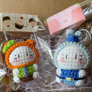 (Ảnh thạt shop chụp) Móc khoá Kitty cosplay thỏ Judy và cáo Nick bằng len handmade