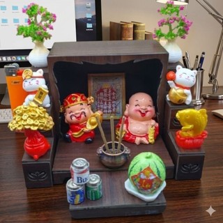 Bàn Thờ Thần Tài Thổ Địa Mini  Bàn Thờ Trang trí Bàn Làm Việc