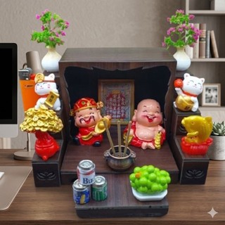 Bàn Thờ Thần Tài Thổ Địa Mini  Bàn Thờ Trang trí Bàn Làm Việc