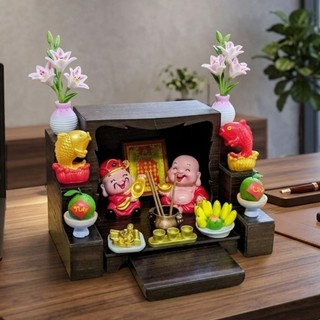 Tủ thờ Thần Tài Để Bàn mini. Khách xem kĩ kích thước dùm shop.