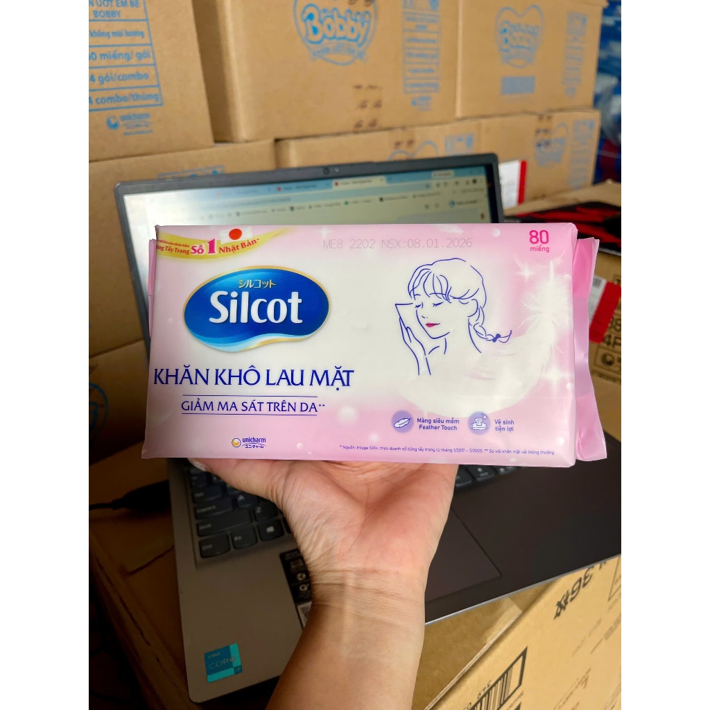 KHĂN KHÔ LAU MẶT SILCOT NHẬT BẢN (GÓI 80 MIẾNG) – GIẢM MA SÁT, BẢO VỆ DA TỐI ĐA