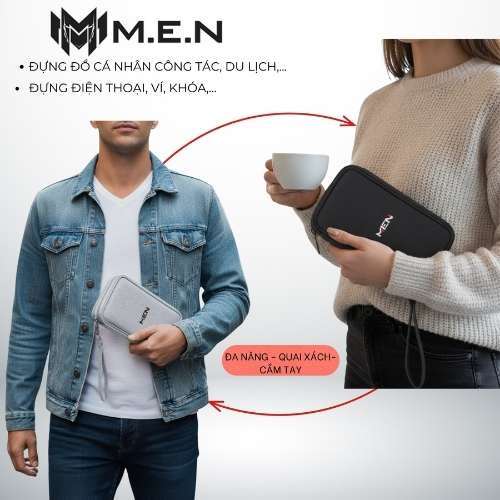 Túi đựng phụ kiện đa năng pin dự phòng có móc treo cao BUBM cấp chống chấm Shalla H991